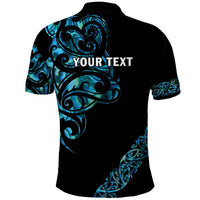 All Black Maori Tribal Tattoo Personalised Polo Shirt Polynesian Style
