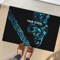 All Black Maori Tribal Tattoo Personalised Rubber Doormat Polynesian Style LT9 - Polynesian Pride