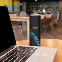 All Black Maori Tribal Tattoo Personalised Skinny Tumbler Polynesian Style LT9 - Polynesian Pride