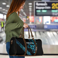 All Black Maori Tribal Tattoo Personalised Travel Bag Polynesian Style - Polynesian Pride