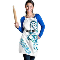 All White Maori Tribal Tattoo Personalised Apron Polynesian Style - Polynesian Pride