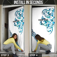 All White Maori Tribal Tattoo Personalised Door Cover Polynesian Style - Polynesian Pride