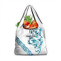 All White Maori Tribal Tattoo Personalised Grocery Bag Polynesian Style LT9 1-pack One Size White - Polynesian Pride