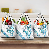 All White Maori Tribal Tattoo Personalised Grocery Bag Polynesian Style LT9 3-pack One Size White - Polynesian Pride