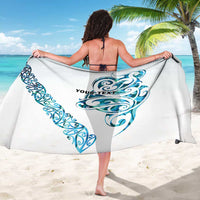 All White Maori Tribal Tattoo Personalised Sarong Polynesian Style LT9 - Polynesian Pride