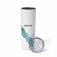 All White Maori Tribal Tattoo Personalised Skinny Tumbler Polynesian Style LT9 - Polynesian Pride