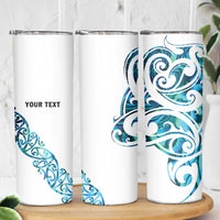 All White Maori Tribal Tattoo Personalised Skinny Tumbler Polynesian Style LT9 - Polynesian Pride