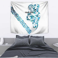 All White Maori Tribal Tattoo Personalised Tapestry Polynesian Style