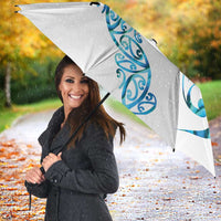 All White Maori Tribal Tattoo Personalised Umbrella Polynesian Style - Polynesian Pride