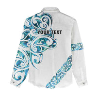 All White Maori Tribal Tattoo Personalised Women Casual Shirt Polynesian Style LT9 - Polynesian Pride