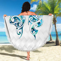 Queensland Maori Kiwi Personalised Beach Blanket Ma Kakariki Papua Shell Maori Tribal Tattoo
