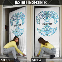 Queensland Maori Kiwi Personalised Door Cover Ma Kakariki Papua Shell Maori Tribal Tattoo - Polynesian Pride