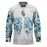 Queensland Maori Kiwi Personalised Hockey Jersey Ma Kakariki Papua Shell Maori Tribal Tattoo LT9 Unisex White - Polynesian Pride