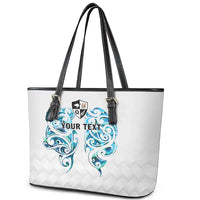 Queensland Maori Kiwi Personalised Leather Tote Bag Ma Kakariki Papua Shell Maori Tribal Tattoo LT9 - Polynesian Pride