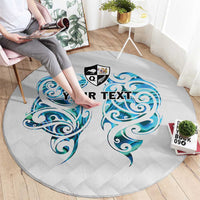 Queensland Maori Kiwi Personalised Round Carpet Ma Kakariki Papua Shell Maori Tribal Tattoo