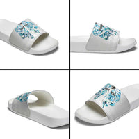 Queensland Maori Kiwi Personalised Slide Sandals Ma Kakariki Papua Shell Maori Tribal Tattoo - Polynesian Pride