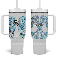 Queensland Maori Kiwi Personalised Tumbler With Handle Ma Kakariki Papua Shell Maori Tribal Tattoo LT9 One Size: 40 oz White - Polynesian Pride