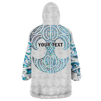 Queensland Maori Kiwi Personalised Wearable Blanket Hoodie Ma Kakariki Papua Shell Maori Tribal Tattoo