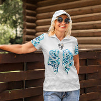 Queensland Maori Kiwi Personalised Women Polo Shirt Ma Kakariki Papua Shell Maori Tribal Tattoo