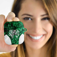 Queensland Maori Kiwi Personalised AirPods Case Kikirangi Papua Shell Maori Tribal Tattoo LT9 Green - Polynesian Pride