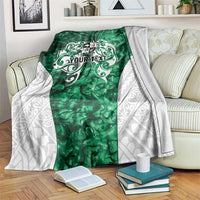 Queensland Maori Kiwi Personalised Blanket Kikirangi Papua Shell Maori Tribal Tattoo LT9 Green - Polynesian Pride