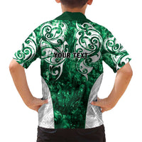 Queensland Maori Kiwi Personalised Family Matching Off Shoulder Short Dress and Hawaiian Shirt Kikirangi Papua Shell Maori Tribal Tattoo