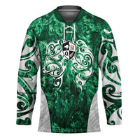 Queensland Maori Kiwi Personalised Hockey Jersey Kikirangi Papua Shell Maori Tribal Tattoo LT9 Unisex Green - Polynesian Pride