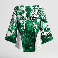 Queensland Maori Kiwi Personalised Kimono Sleeve Blouse Kikirangi Papua Shell Maori Tribal Tattoo - Polynesian Pride