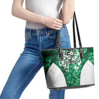 Queensland Maori Kiwi Personalised Leather Tote Bag Kikirangi Papua Shell Maori Tribal Tattoo LT9 - Polynesian Pride