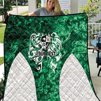 Queensland Maori Kiwi Personalised Quilt Kikirangi Papua Shell Maori Tribal Tattoo LT9 Green - Polynesian Pride