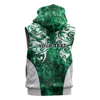 Queensland Maori Kiwi Personalised Sleeveless Zip Hoodie Kikirangi Papua Shell Maori Tribal Tattoo - Polynesian Pride