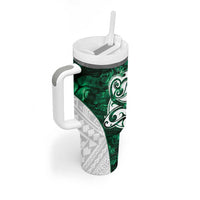 Queensland Maori Kiwi Personalised Tumbler With Handle Kikirangi Papua Shell Maori Tribal Tattoo LT9 - Polynesian Pride
