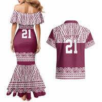 Queensland Maori Nga Hau E Wha Custom Couples Matching Mermaid Dress and Hawaiian Shirt Polynesian Maori Tribal Pattern