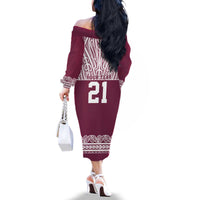 Queensland Maori Nga Hau E Wha Custom Family Matching Off The Shoulder Long Sleeve Dress and Hawaiian Shirt Polynesian Maori Tribal Pattern