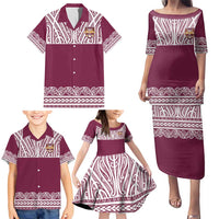 Queensland Maori Nga Hau E Wha Custom Family Matching Puletasi and Hawaiian Shirt Polynesian Maori Tribal Pattern