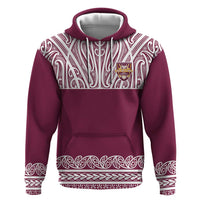 Queensland Maori Nga Hau E Wha Custom Hoodie Polynesian Maori Tribal Pattern