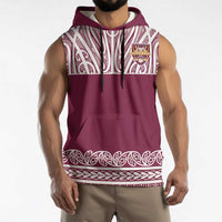 Queensland Maori Nga Hau E Wha Custom Sleeveless Hoodie Polynesian Maori Tribal Pattern - Polynesian Pride