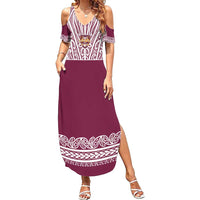 Queensland Maori Nga Hau E Wha Custom Summer Maxi Dress Polynesian Maori Tribal Pattern