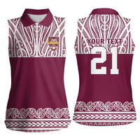 Queensland Maori Nga Hau E Wha Custom Women Sleeveless Polo Shirt Polynesian Maori Tribal Pattern