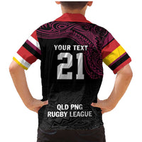 Queensland Papua New Guinea Custom Family Matching Mermaid Dress and Hawaiian Shirt All Black Pacific PNG Tribal Style