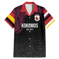 Queensland Papua New Guinea Custom Family Matching Mermaid Dress and Hawaiian Shirt All Black Pacific PNG Tribal Style