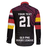 Queensland Papua New Guinea Custom Family Matching Off Shoulder Short Dress and Hawaiian Shirt All Black Pacific PNG Tribal Style