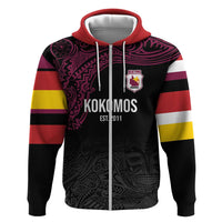 Queensland Papua New Guinea Custom Hoodie All Black Pacific PNG Tribal Style