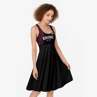 Queensland Papua New Guinea Custom Midi Dress All Black Pacific PNG Tribal Style - Polynesian Pride