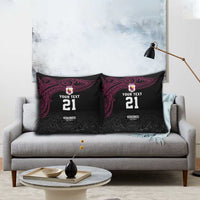 Queensland Papua New Guinea Custom Pillow Cover All Black Pacific PNG Tribal Style LT9 - Polynesian Pride