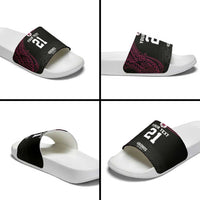 Queensland Papua New Guinea Custom Slide Sandals All Black Pacific PNG Tribal Style - Polynesian Pride