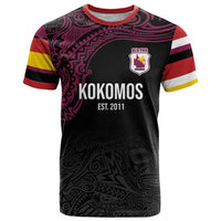 Queensland Papua New Guinea Custom T Shirt All Black Pacific PNG Tribal Style