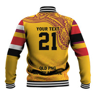 Queensland Papua New Guinea Custom Baseball Jacket All Gold Pacific PNG Tribal Style