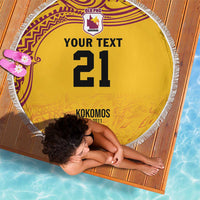 Queensland Papua New Guinea Custom Beach Blanket All Gold Pacific PNG Tribal Style