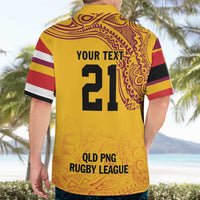 Queensland Papua New Guinea Custom Hawaiian Shirt All Gold Pacific PNG Tribal Style